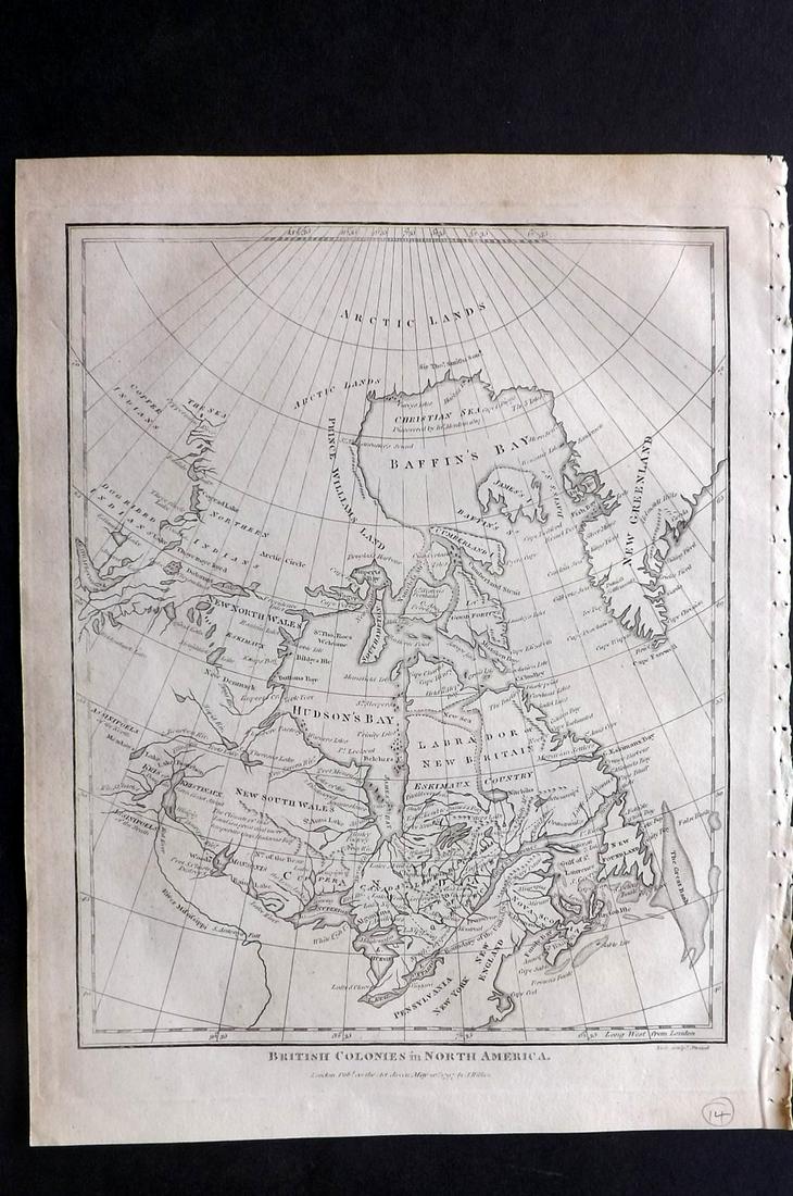 Wilkes, John 1797 Map. British Colonies in N. America (1 of 2)