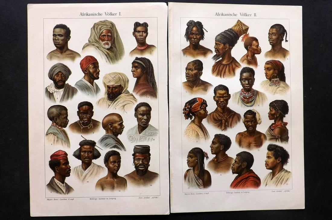 Meyer, Joseph 1890's Pair of Africa Native Prints (1 of 2)