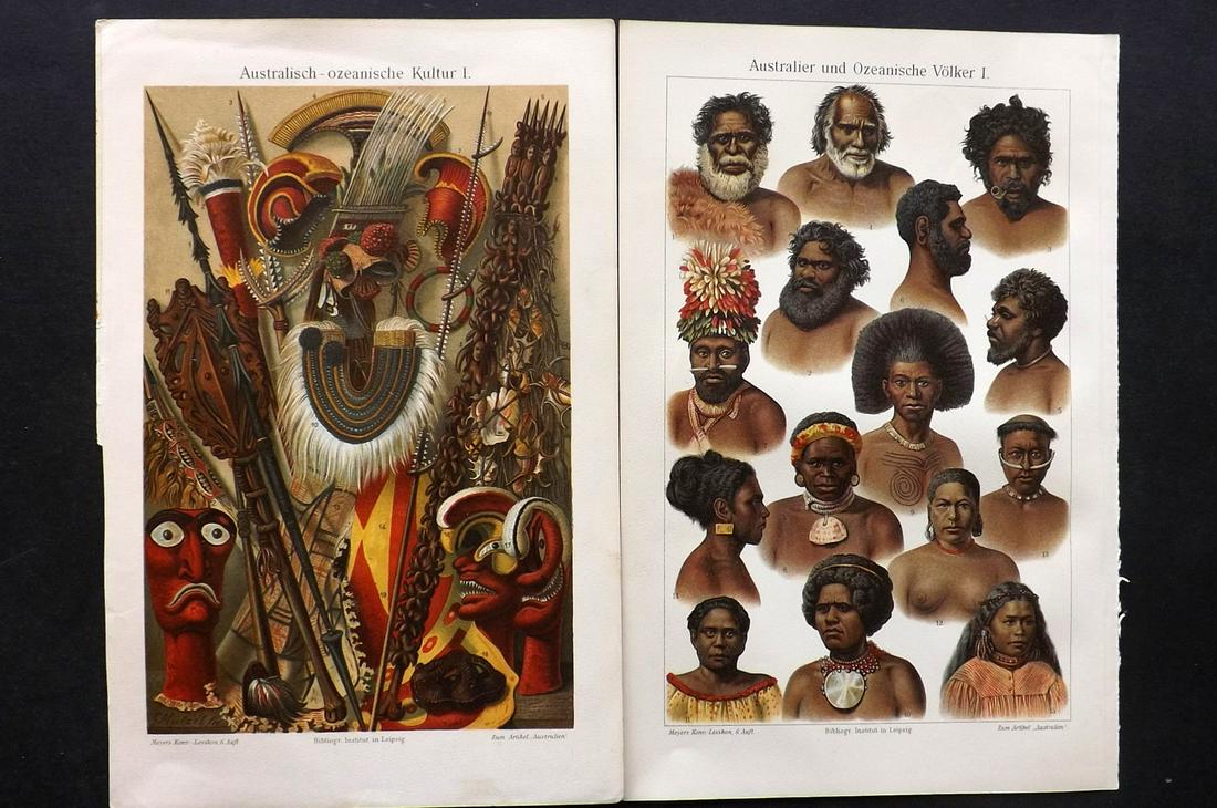 Meyer, Joseph 1890's Pair of Australia Aborigine Prints (1 of 2)