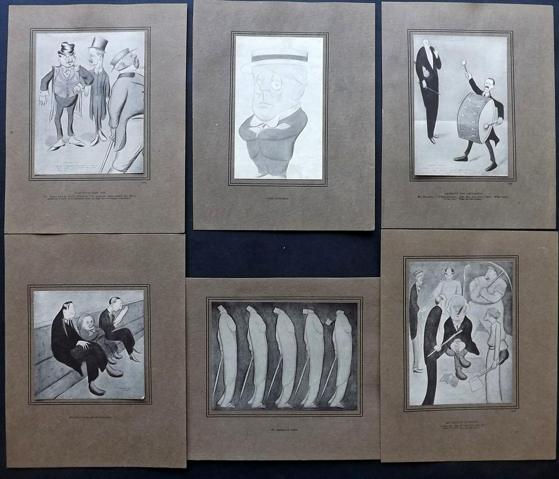 Beerbohm, Max 1913 Lot of 6 British Prime Ministers (1 of 2)