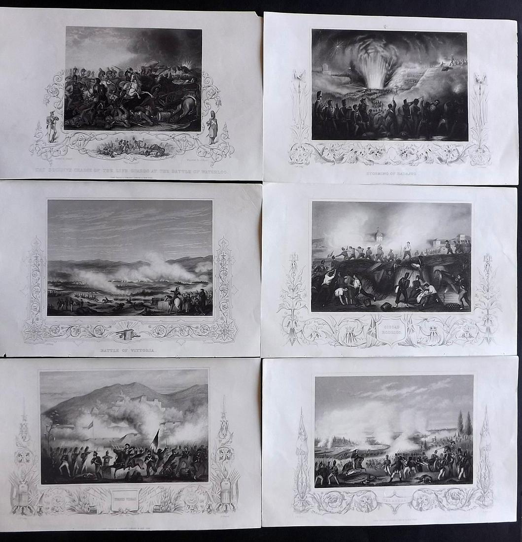 Tallis (Pub) 1853 Lot of 6 Military Prints. Spain etc (1 of 2)