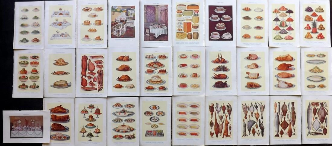 Beeton, Mrs C1930 Lot of 30 Color Food Prints (1 of 10)