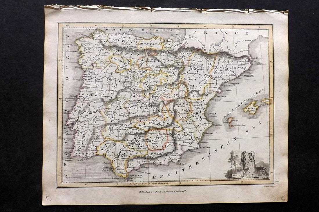 Thomson, John (Pub) 1825 Map. Spain (1 of 2)
