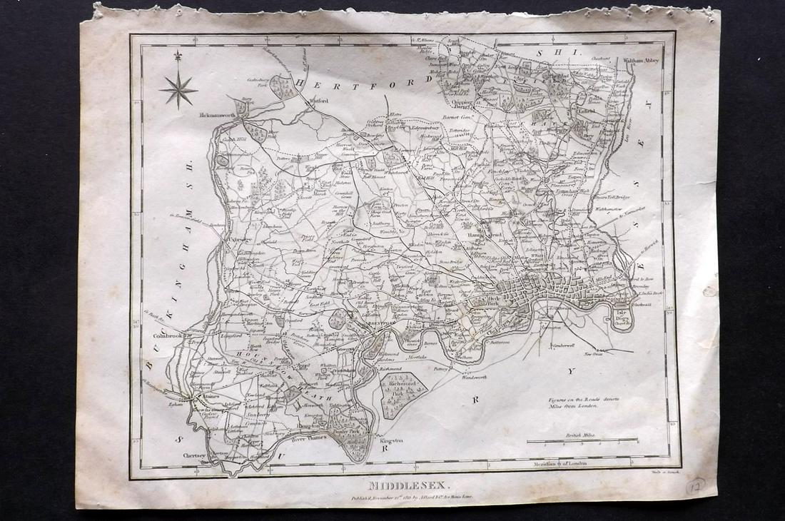 Wilkes, John 1811 Map. Middlesex London (1 of 2)