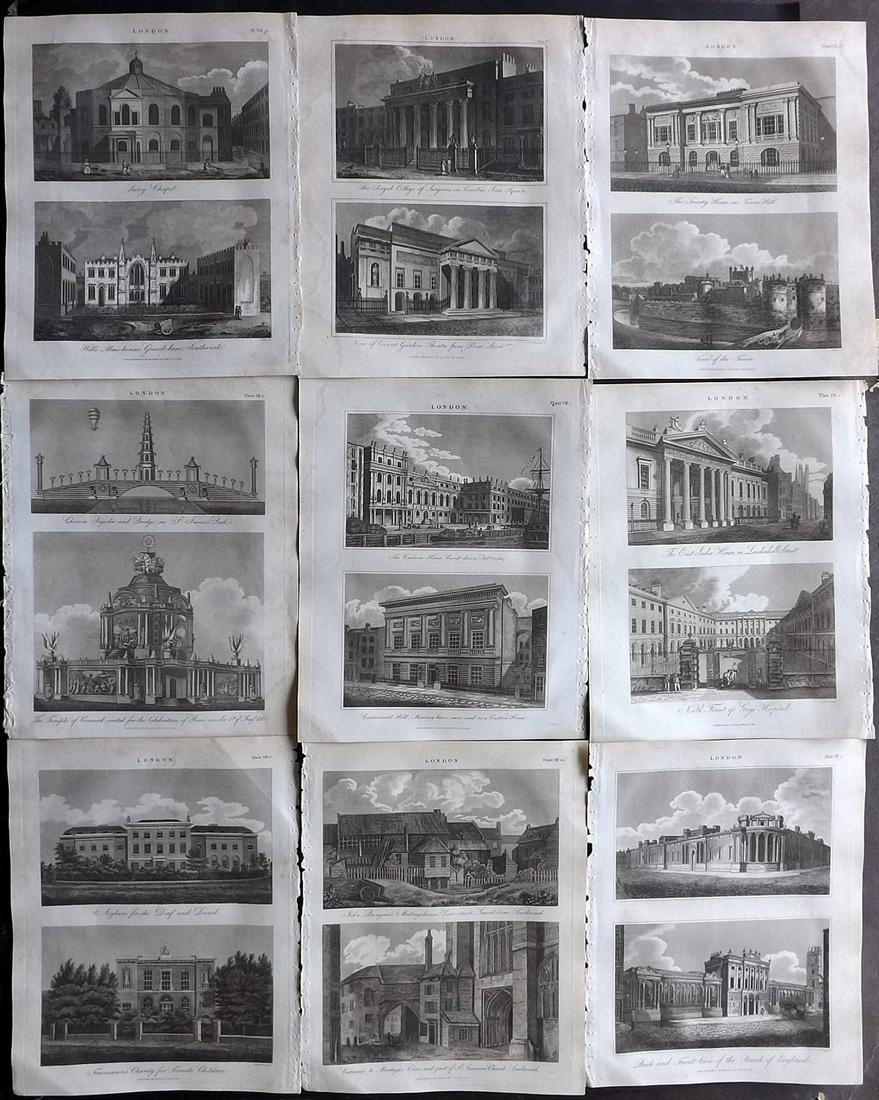 Wilkes, John 1814 Lot of 9 Antique Prints. London (1 of 2)