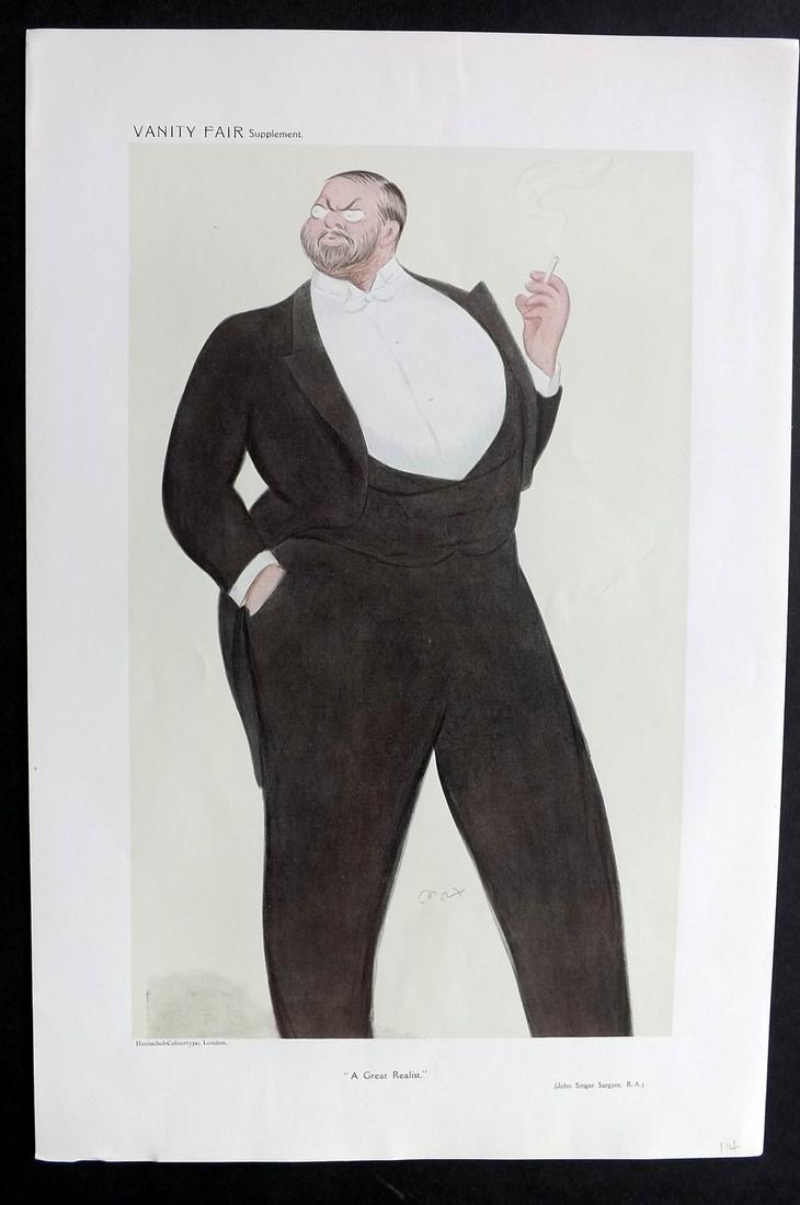 Vanity Fair Print 1909 John Singer Sargent. Beerbohm (1 of 1)