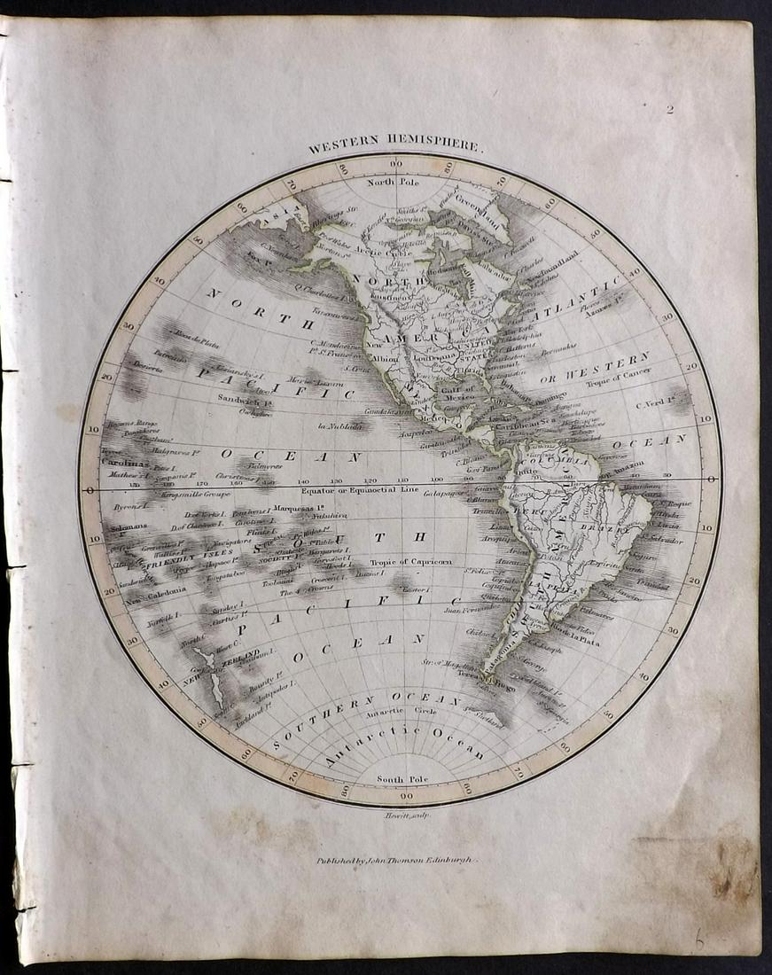 Thomson, John (Pub) 1825 Map. Western Hemisphere (1 of 2)
