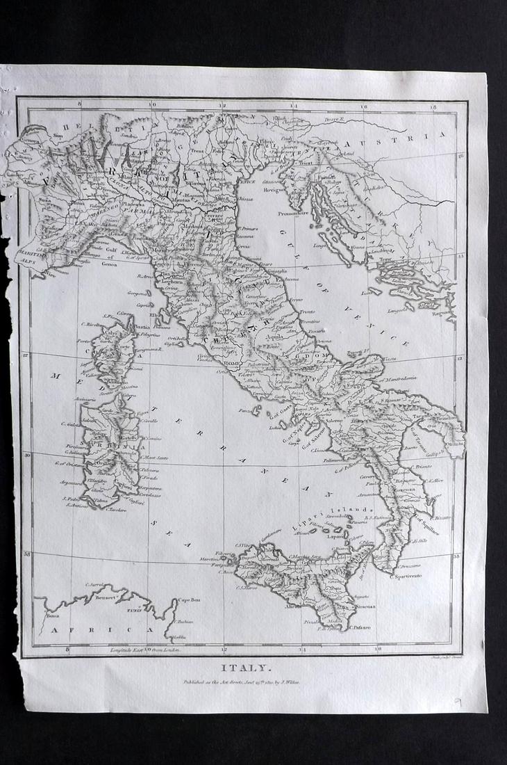 Wilkes, John 1810 Map. Italy (1 of 2)
