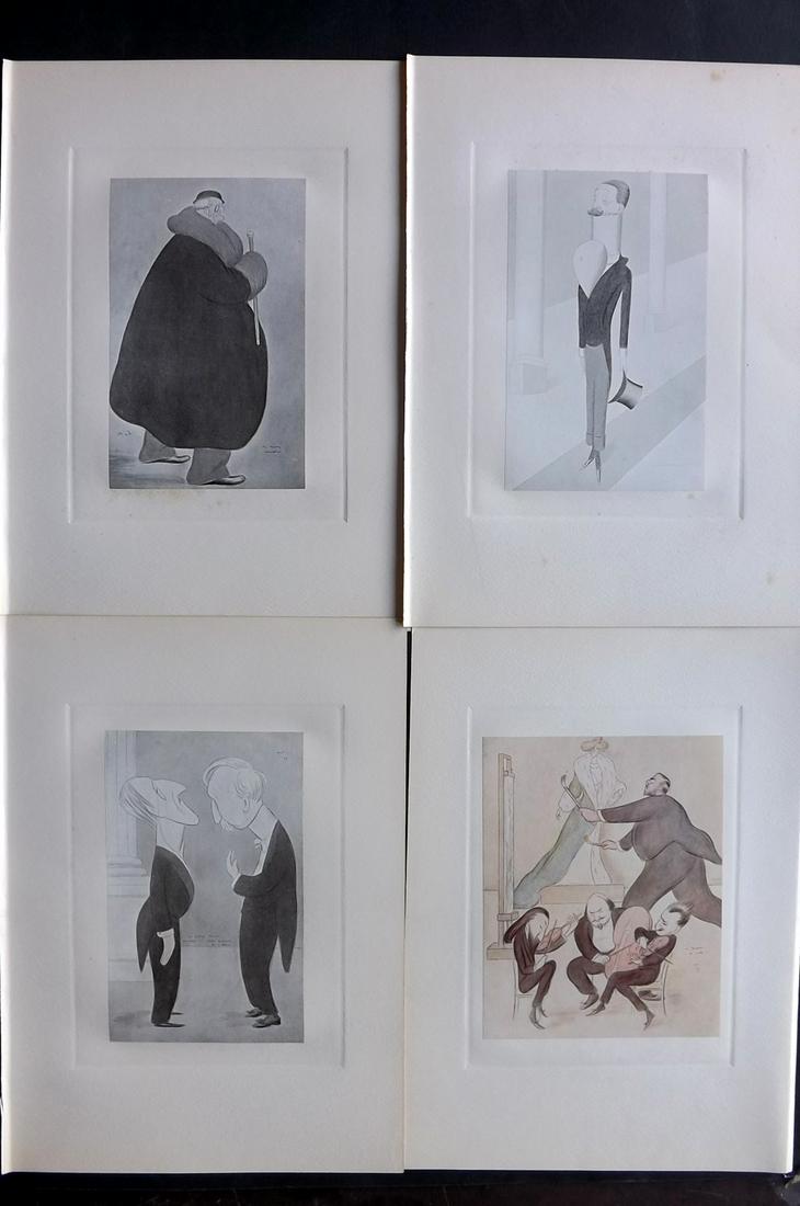 Beerbohm, Max 1907 Lot of 4 Folio Caricatures: Folio Lithographs Published 1907, London for "A Book of Caricatures" by Max Beerbohm. On heavy paper. Paper Size: 15 x 10.5 inch (38 x 27cm) Minor margin tone spotting. Good Condition