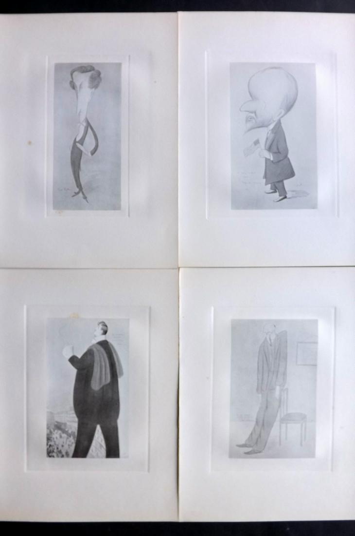 Beerbohm, Max 1907 Lot of 4 Folio Caricatures: Folio Lithographs Published 1907, London for "A Book of Caricatures" by Max Beerbohm. On heavy paper. Paper Size: 15 x 10.5 inch (38 x 27cm) Minor margin tone spotting. Good Condition