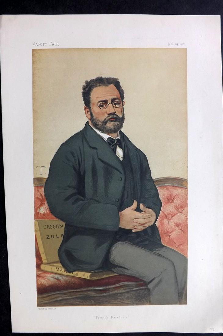 Vanity Fair Print 1880 Emile Zola, Literary (1 of 1)