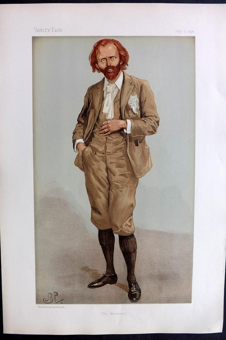 Vanity Fair Print 1896 Thomas Henry Caine, Literary (1 of 1)