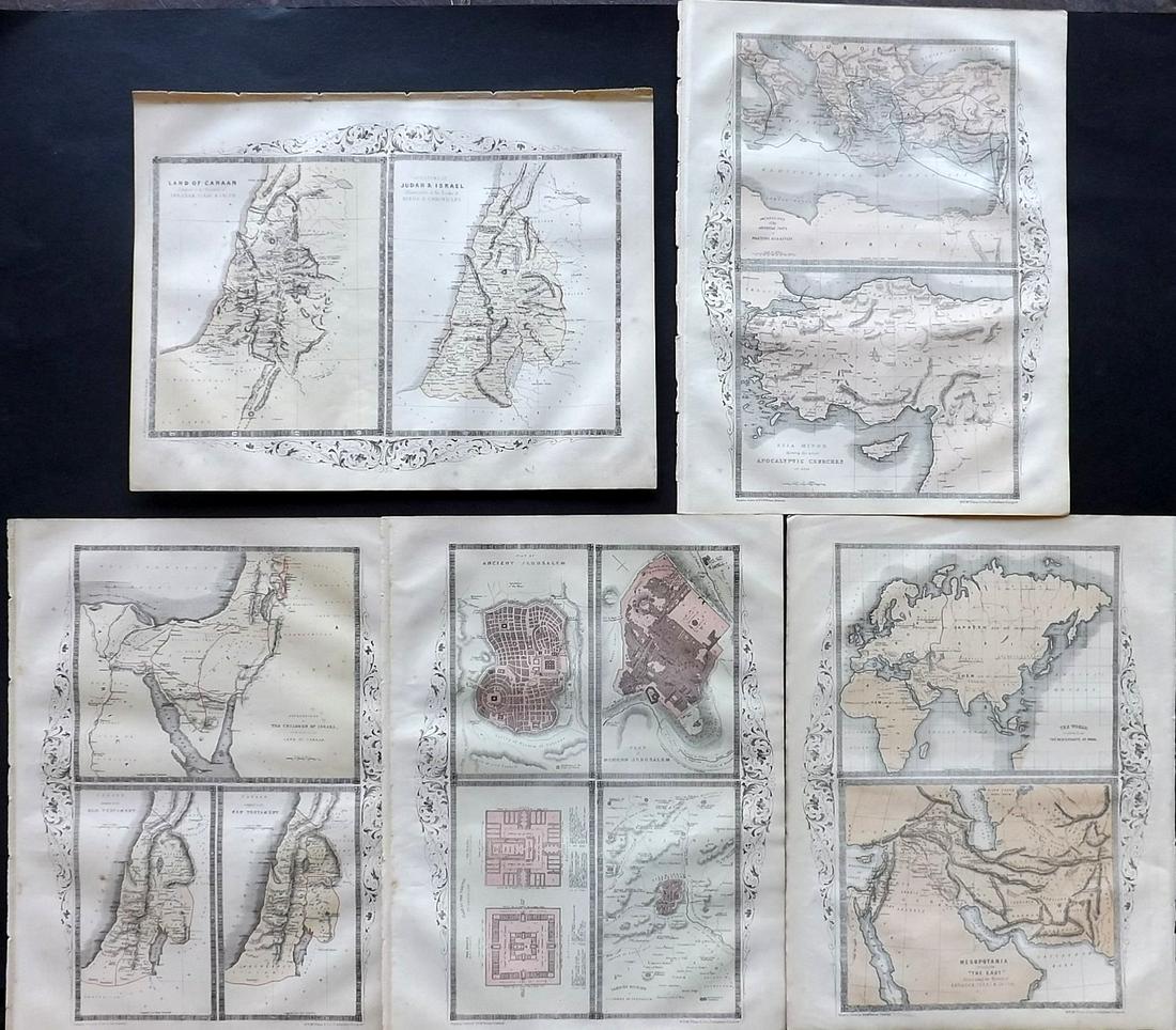 Eadie, John 1864 Lot of 5 Holy Land Maps (1 of 2)
