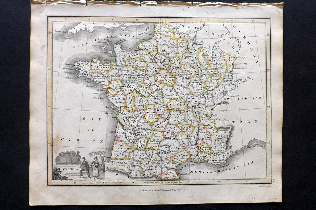 Thomson, John (Pub) 1825 Map. France (1 of 2)