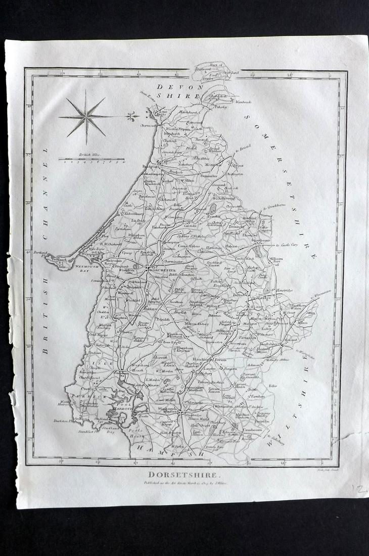 Wilkes, John 1803 Map. Dorset (1 of 2)