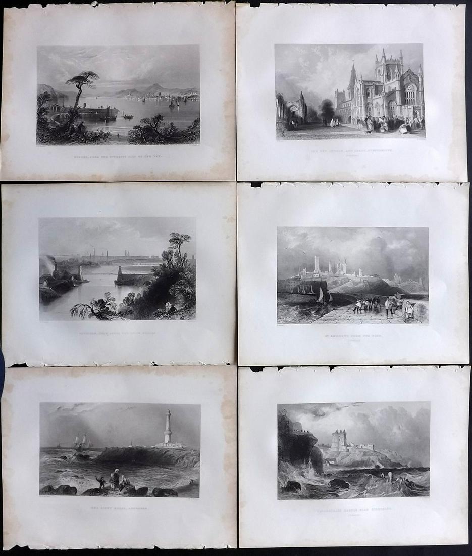 Scotland 1838 Lot 6 Steel Engraved Views from Beattie: Steel Engraving Published 1838, London for "Scotland Illustrated..." by William Beattie. Illustrated by Thomas Allom, William Bartlett and H. M'Culloch. Paper Size: 10.5 x 8 inch (27 x 21cm) All with