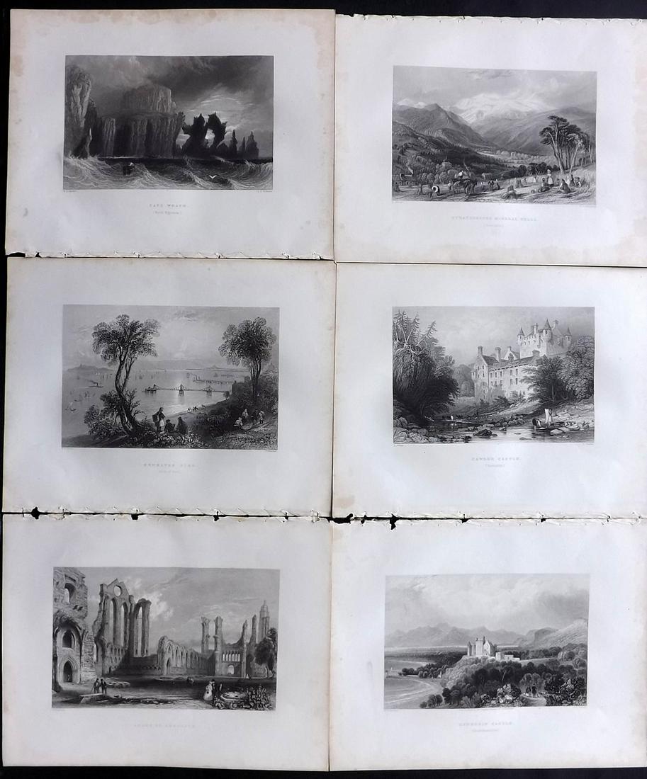 Scotland 1838 Lot 6 Steel Engraved Views from Beattie: Steel Engraving Published 1838, London for "Scotland Illustrated..." by William Beattie. Illustrated by Thomas Allom, William Bartlett and H. M'Culloch. Paper Size: 10.5 x 8 inch (27 x 21cm) All with
