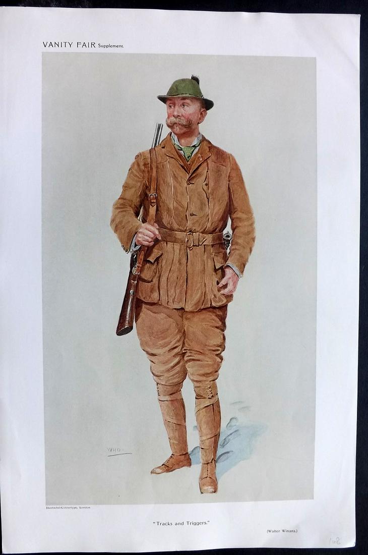 Vanity Fair Print 1909 Walter Winans, Gamehunter (1 of 1)