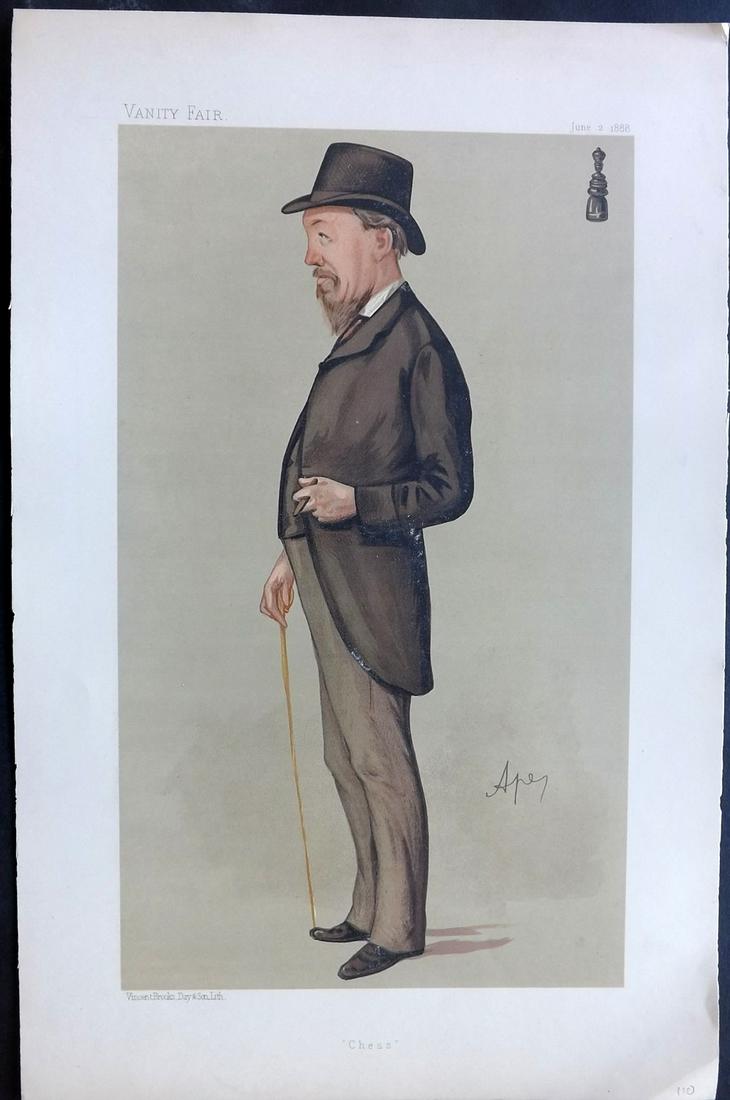 Vanity Fair Print 1888 J. H. Blackburne, Chess (1 of 1)