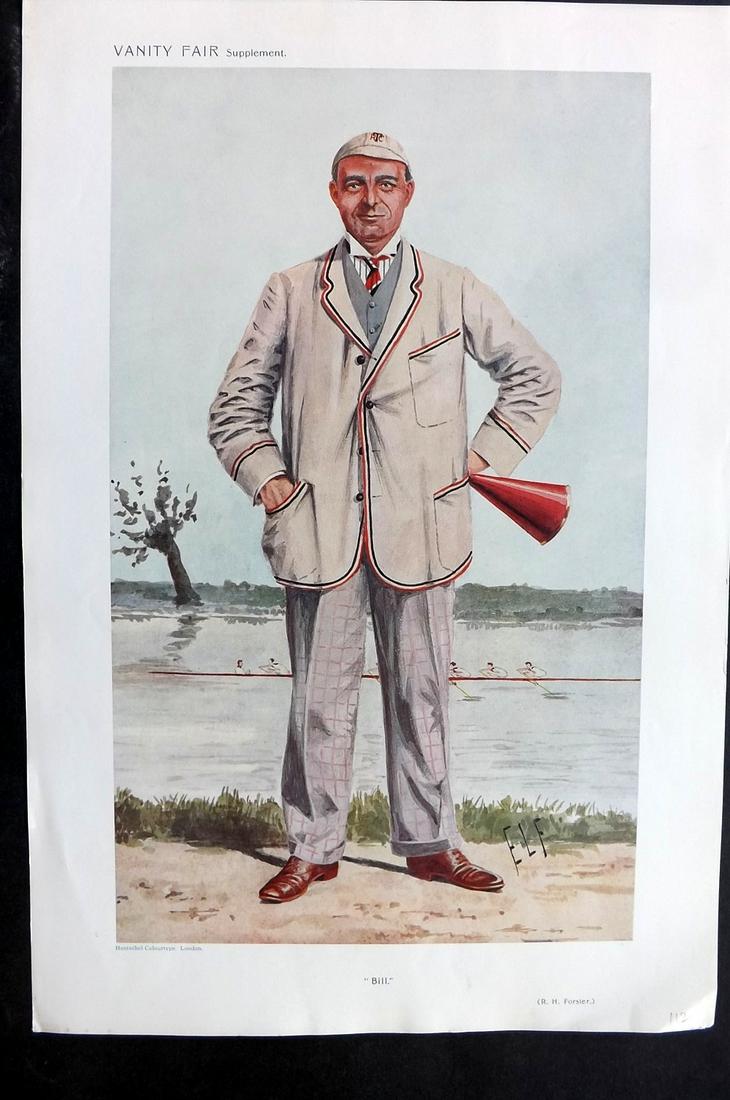 Vanity Fair Print 1910 Robert Henry Forster, Rowing (1 of 1)