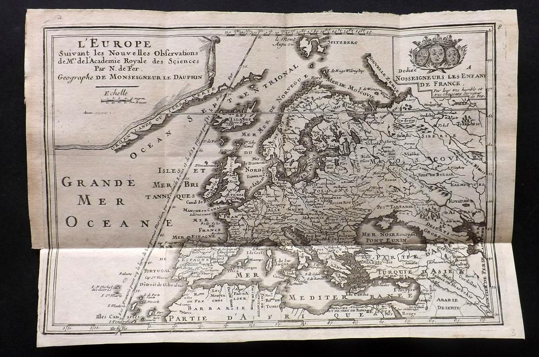 de Fer, Nicolas 1717 Antique Map. Europe (1 of 2)