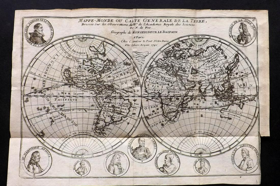 de Fer, Nicolas 1717 World Map. California as Island (1 of 2)
