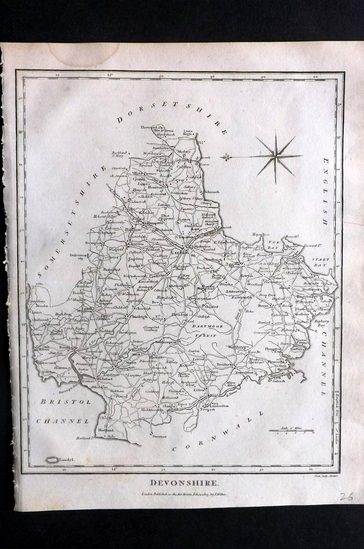 Wilkes, John 1803 Map. Devonshire (1 of 2)