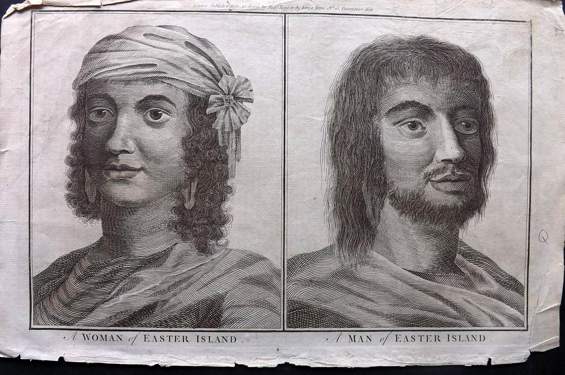 Anderson & Hogg 1784 Folio. Easter Island Cooks Voyages (1 of 2)