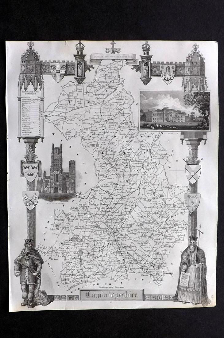 Moule, Thomas C1840 British Map. Cambridgeshire (1 of 2)