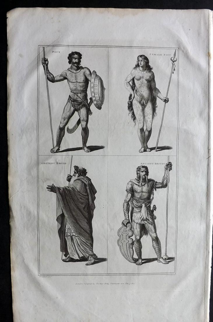 Malham, John 1816 Folio Print. Ancient Briton, Druid (1 of 2)