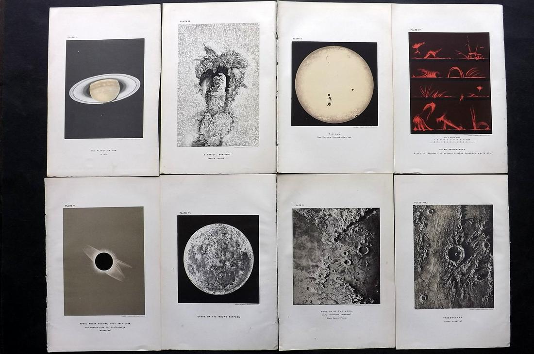 Ball, Robert 1905 Lot of 8 Astronomy Prints. Celestial: Lithographs Published 1905, London for "The Story of the Heavens" by Sir Robert Stawell Ball. Paper Size: 9 x 6 inch (23 x 15cm) Good condition
