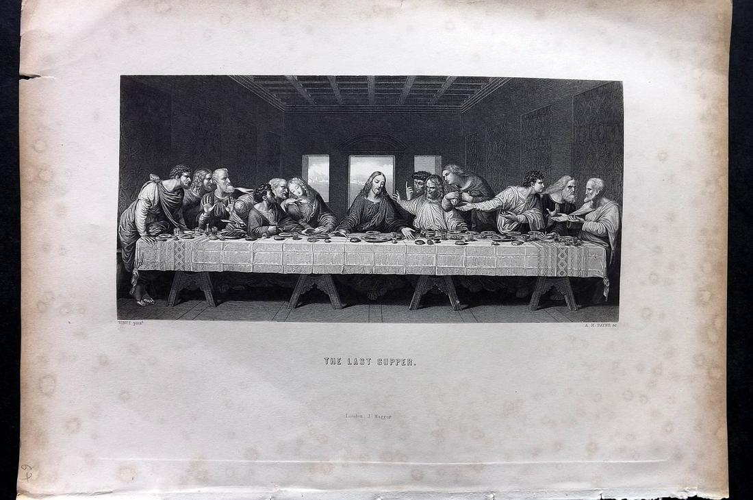Hagger & Payne C1860 Folio Print. The Last Supper (1 of 2)