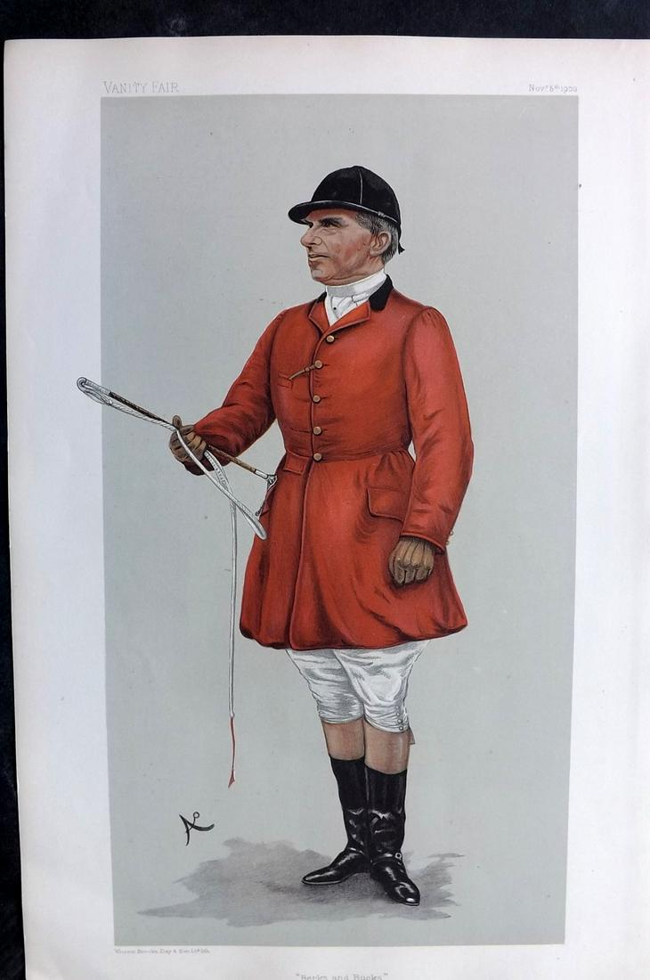 Vanity Fair Print 1903 Robert Wilmot, Foxhunter: Chromolithograph Published 1869-1914, London for "Vanity Fair" Paper Size: 15 x 10 inch (38 x 25cm) Good Condition