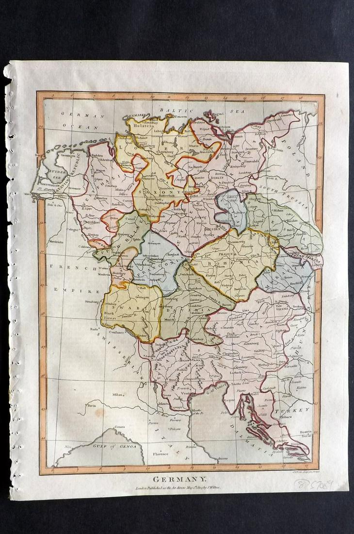 Wilkes, John 1805 Hand Col Map. Germany (1 of 2)