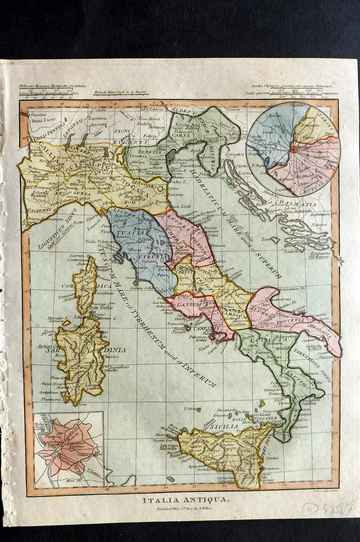 Wilkes, John 1807 HCol Map. Italia Antiqua Italy (1 of 2)