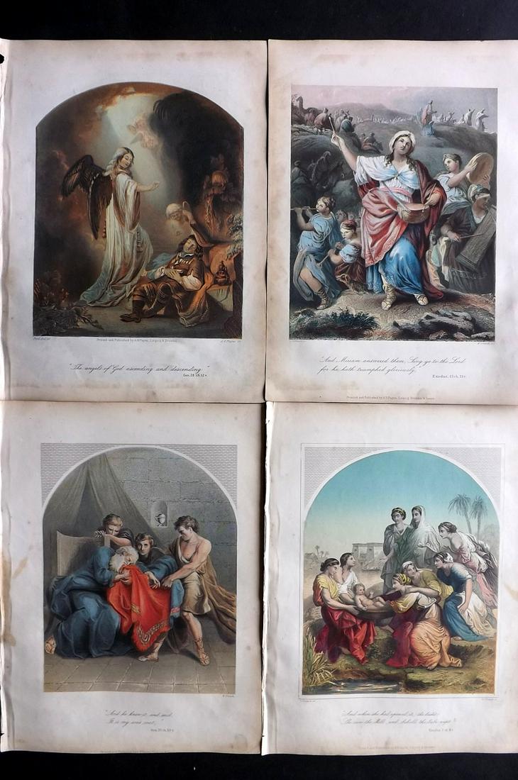 Hagger & Payne C1860 Lot of 4 HCol Religious Prints (1 of 2)