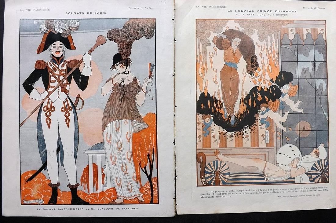 La Vie Parisienne C1920 Pair after Georges Barbier Deco (1 of 2)