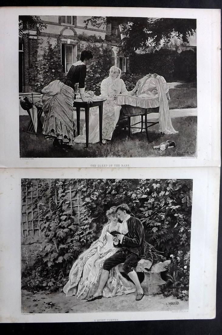 Read, J. E. 1888 Pair of Folio Prints. Genre (1 of 2)