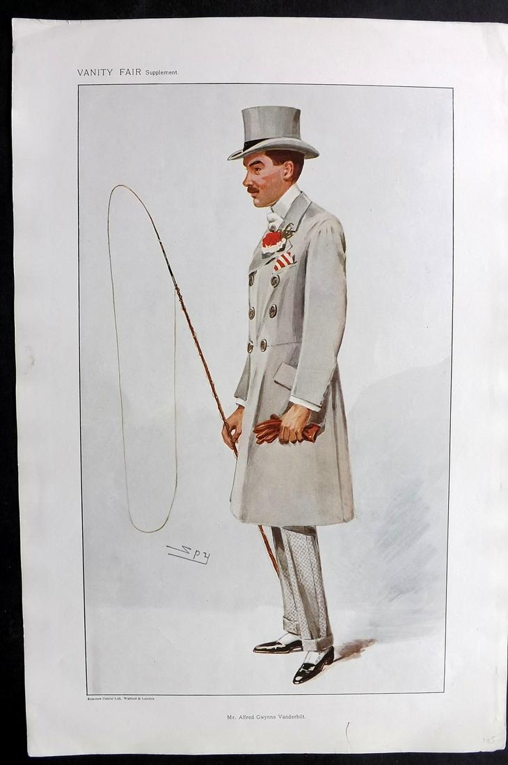 Vanity Fair Print 1907 Alfred G.Vanderbilt, American (1 of 1)