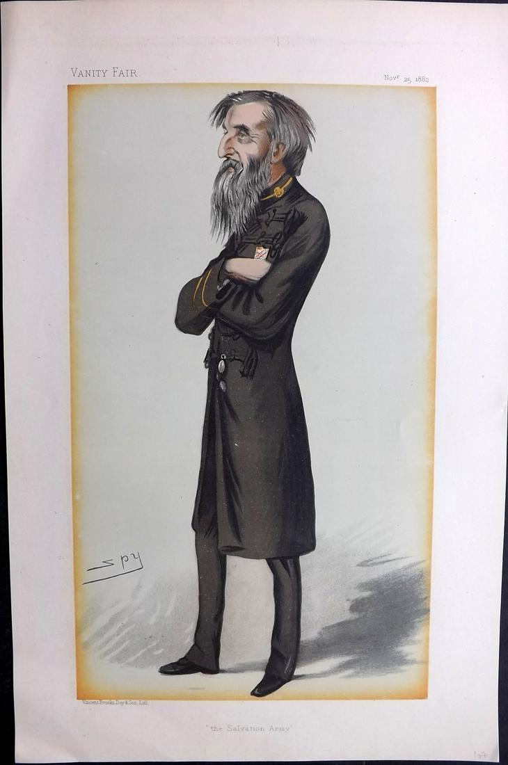 Vanity Fair Print 1882 William Booth, Salvation Army: Chromolithograph Published 1869-1914, London for "Vanity Fair" Paper Size: 15 x 10 inch (38 x 25cm) Good Condition