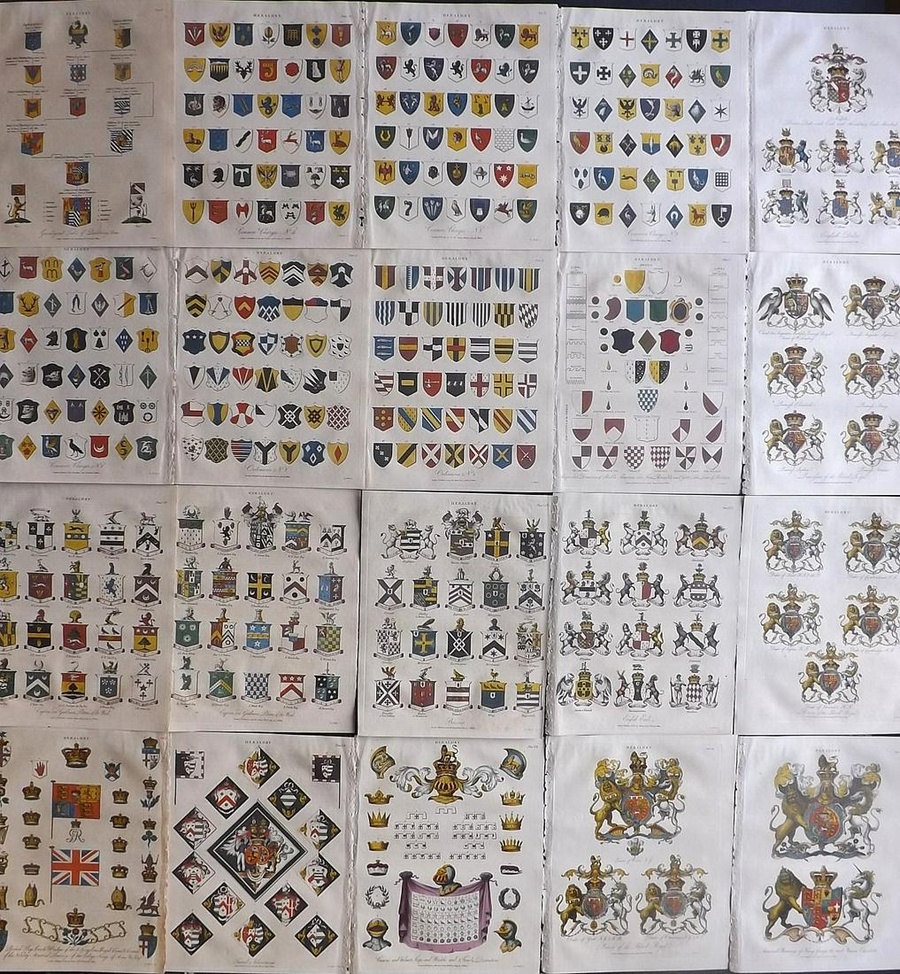 Wilkes, John C1810 Lot of 20 Fine Heraldry Prints (1 of 7)