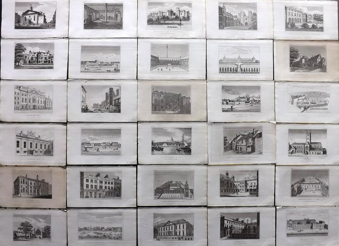 London 1829 Lot of 30 Views by Brayley (1 of 10)