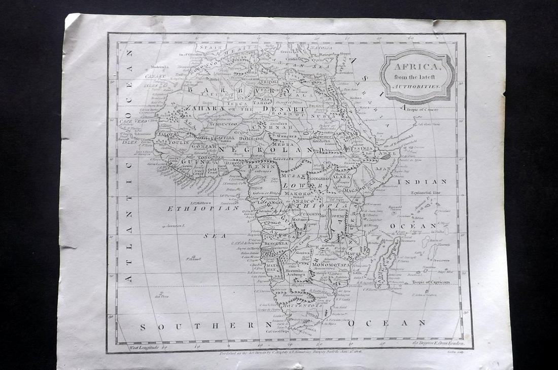 Barlow 1807 Antique Map of Africa Continent (1 of 2)