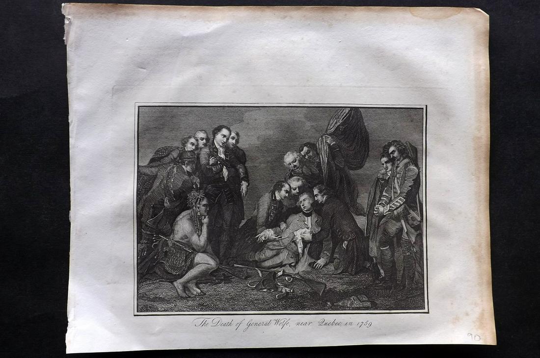 Malham, John 1816 Print. Death of Gen. Wolfe, Canada (1 of 2)
