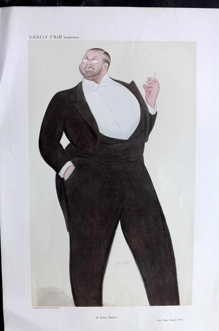 Vanity Fair Print 1909 John Singer Sargent. Beerbohm (1 of 1)