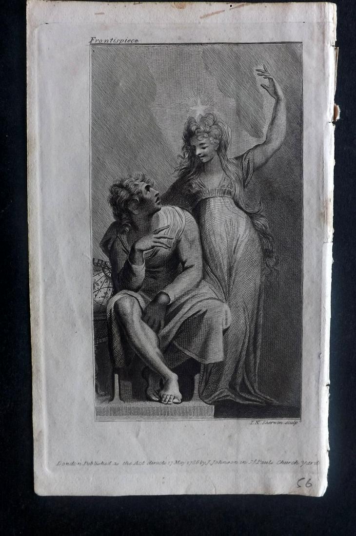 Bonnycastle, J. 1803 Classical Astronomy Frontispiece: Copper Plates Published 1803, London for "An Introduction to Astronomy" by John Bonnycastle. Paper Size: 8 x 5 inch (20 x 13cm) Good Condition