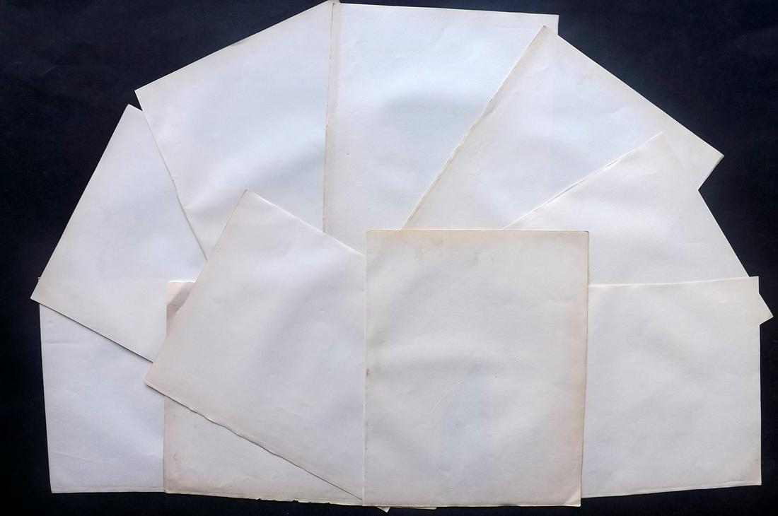 Old Paper, Bookbinding C1807 Lot of 10 Laid Paper: Lot of 10 Uniform Laid Paper Sheets, made in Britain C1807. 4to. Paper Size: 11 x 8.5 inch (28 x 22cm) Minor toning and very light offsetting in parts. Good Condition