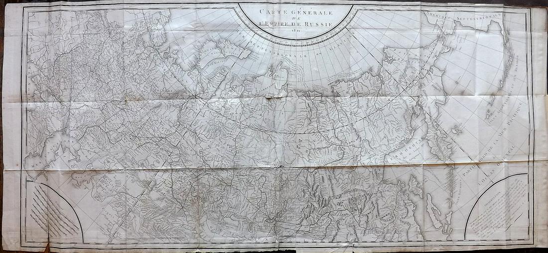 Levesque & Thomas 1812 Large Rare Map. Russia Empire (1 of 2)