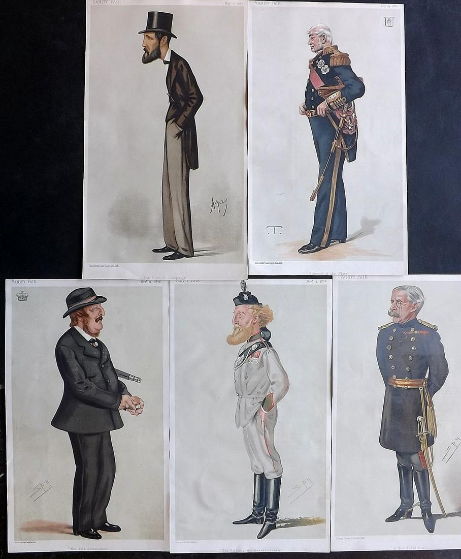 Vanity Fair Prints 19th Cent Lot of 5 Army & Navy (1 of 2)