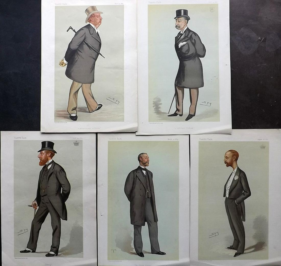 Vanity Fair Prints 1883 Lot of 5 Spy etc Cartoons (1 of 1)
